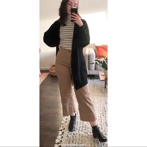 Everlane High Rise Wide Leg Cropped Tan Pants